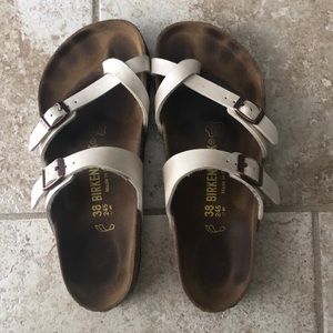 pearl leather birkenstocks !